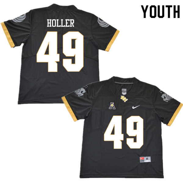 Youth #49 Max Holler UCF Knights College Football Jerseys Sale-Black
